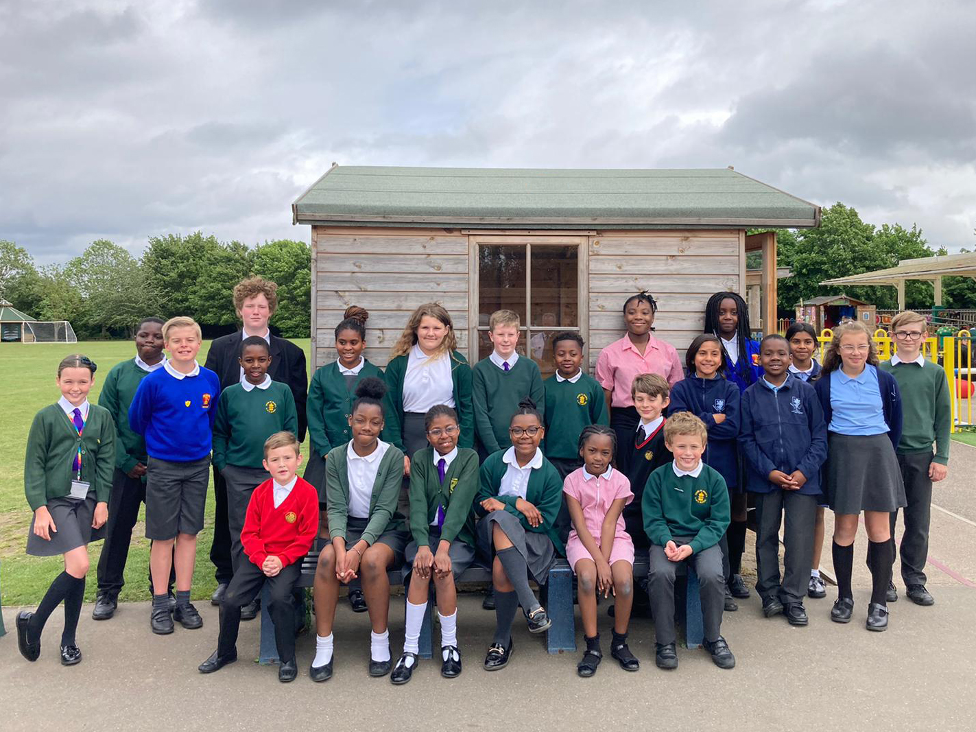 Group of Children at School Council Meeting 